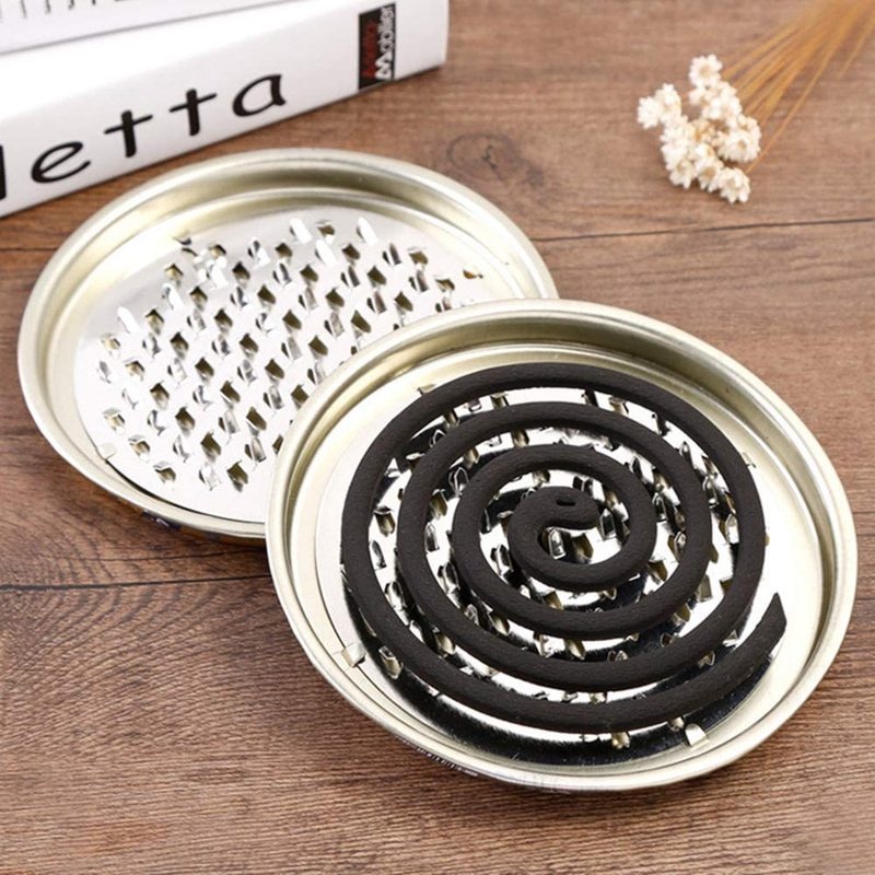 1pc Portable Stainless Steel Mosquito Coil Holder Tray for Outdoor Use, Deck, Patio, Pool Side, Camping, Hiking and Fishing