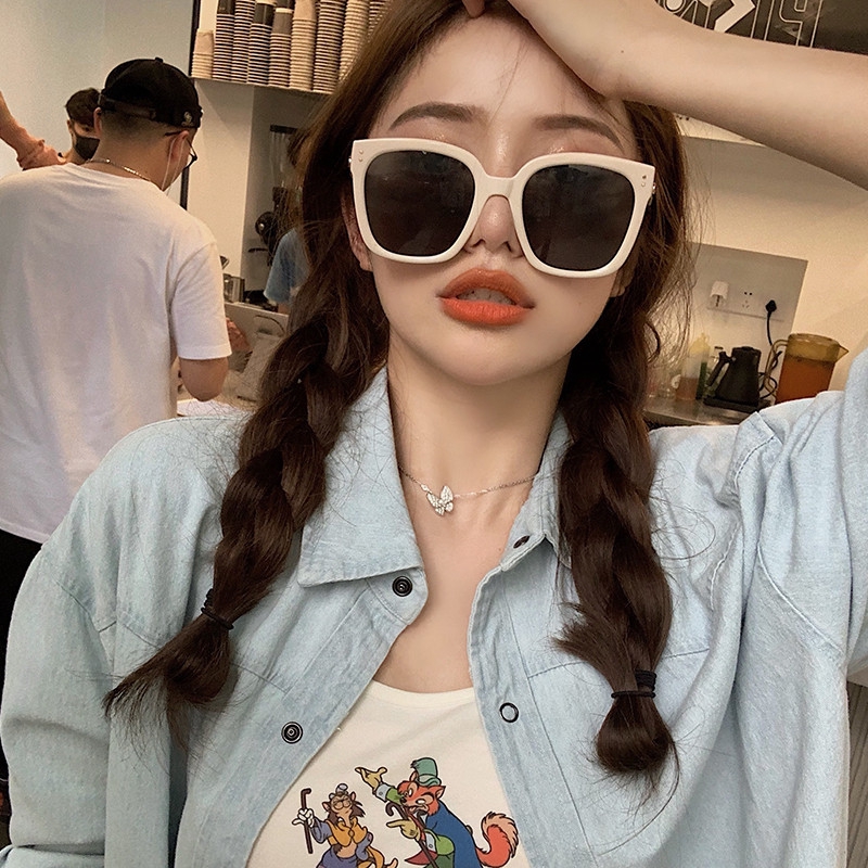 Fashion retro kuku same style square big frame men's and women's street shooting sunglasses