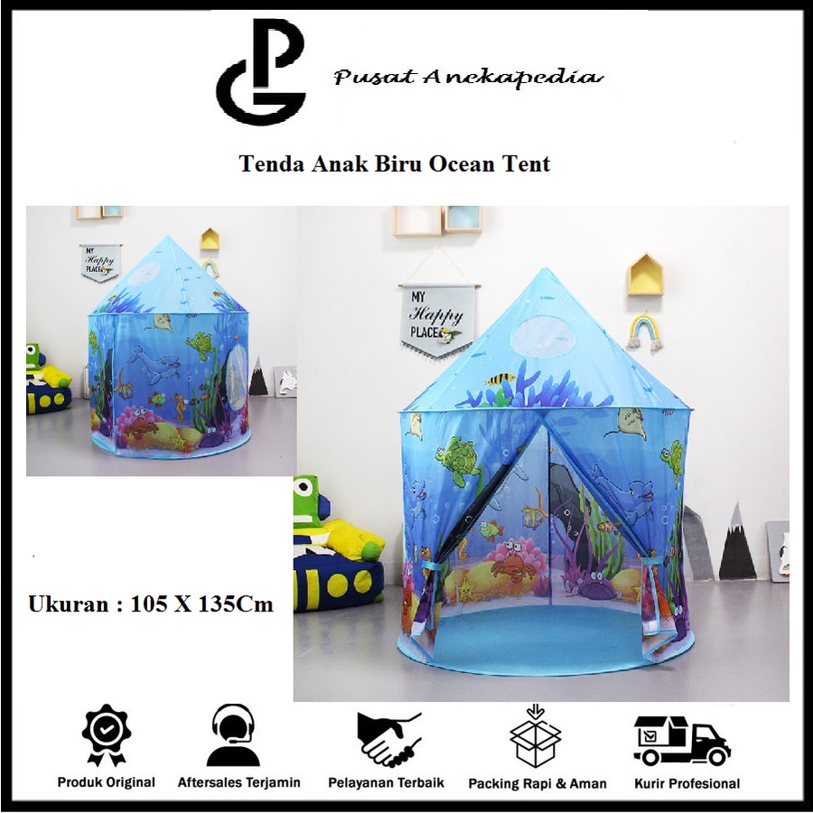 Tenda Anak Model Ocean Tent - Tenda Anak Rumah Ocean Tent Biru - Tenda Anak Import