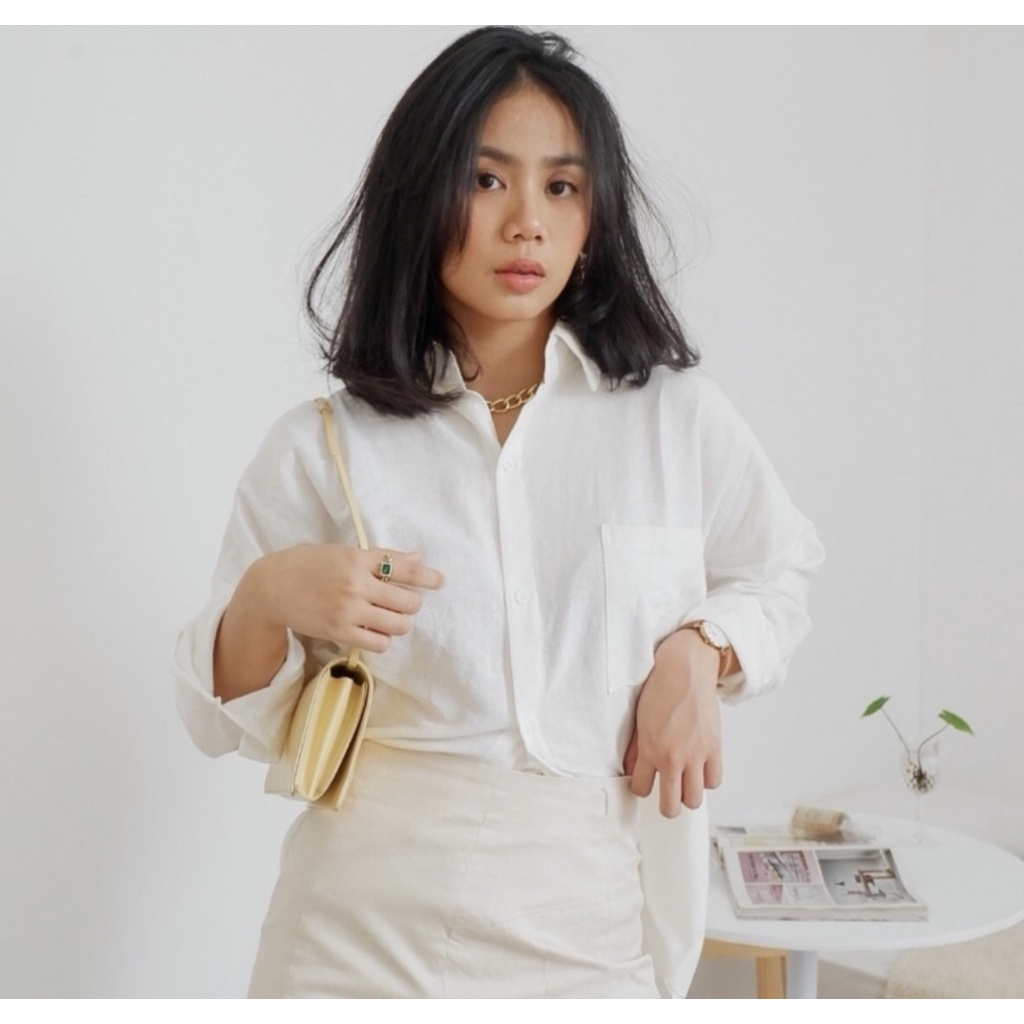 KEMEJA LINEN OVERSIZE / OLIVIA SHIRT / ATASAN WANITA