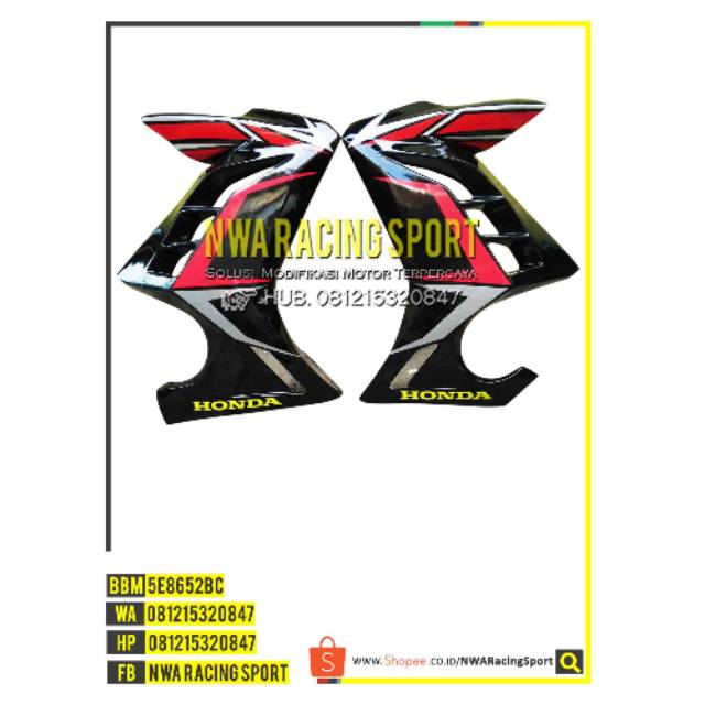 Half Fairing Verza Hitam List Merah Model Ninja Fi