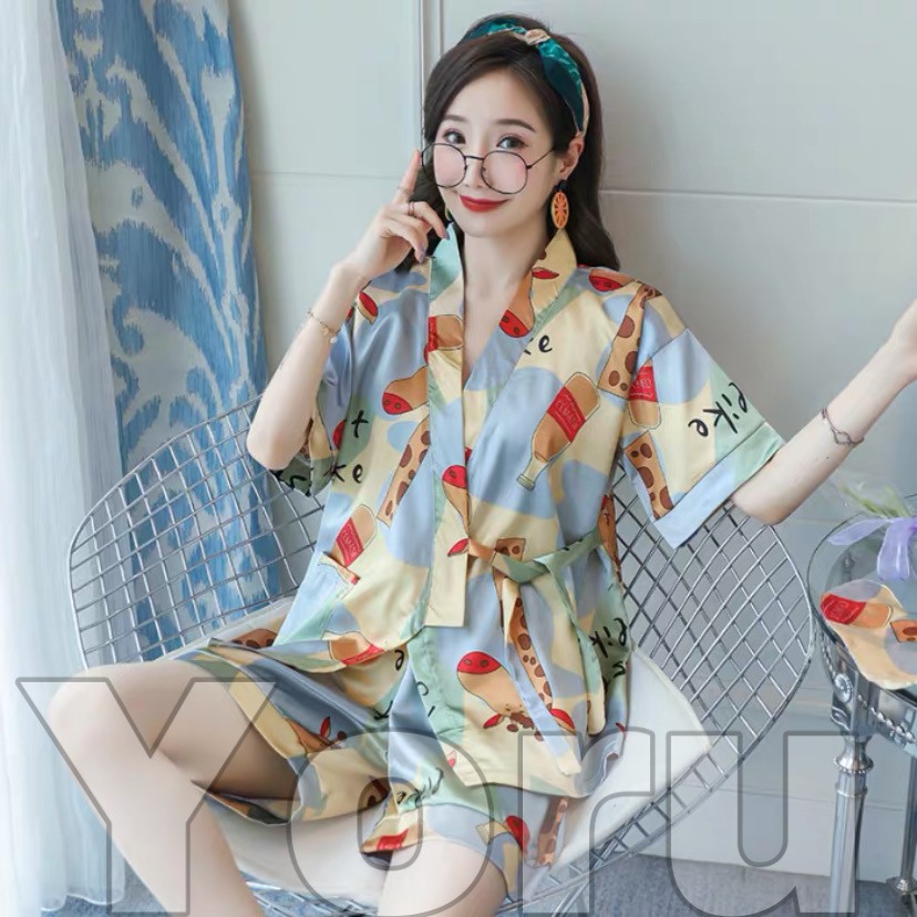 COD Pamelo id Kimono Satin Import / Saten Kimono / Baju Tidur Murah / Set Kimono Import / Best Seller / Kimono Murah / Korea Style / Fashion korea