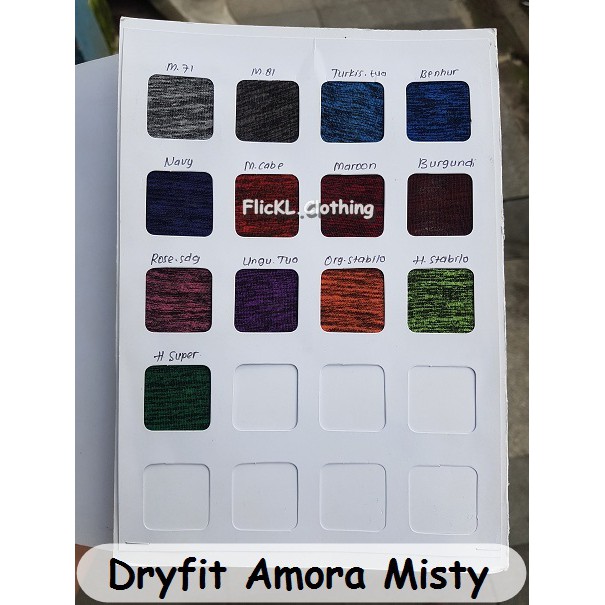 Bahan Kain Dryfit Amora Misty Kaos Baju Dry Fit Olahraga Jersey Misty Jersey Basket Futsal Sepeda Mi