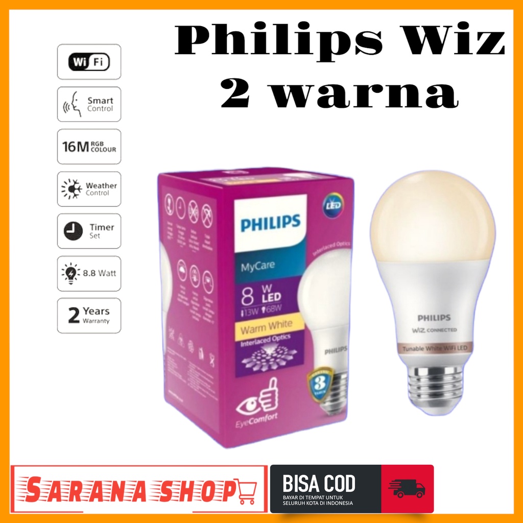 Jual Philips Lampu Smart WiFi LED 8W With Bluetooth - Tunable White ...