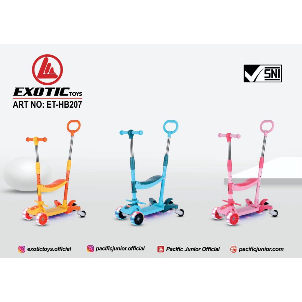 Skuter Anak Exotic HB 006 206 207 Musik HB006 HB206 HB207 Pacific Sekuter Otopet Otoped Scooter