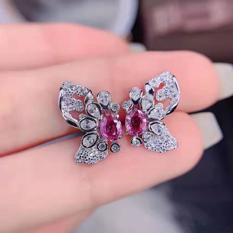 Butterfly Anting Tusuk Desain Kupukupu Hias Kristal Cubic Zircon AAA Mewah Berkilau Untuk Wanita