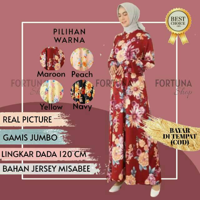  GAMIS  JUMBO 6L GAMIS  BIG  SIZE  BAHAN  MISBE DRESS PAKAIAN 