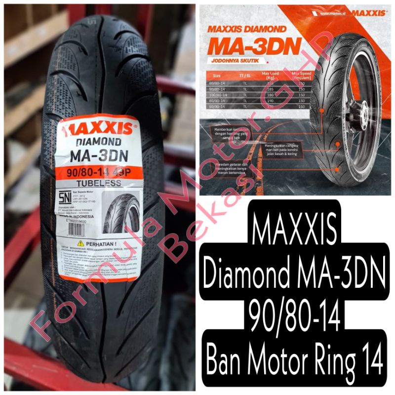 90/80-14 Ban Maxxis Diamond Ma-3Dn - Ban Motor Ring 14 Tubeless