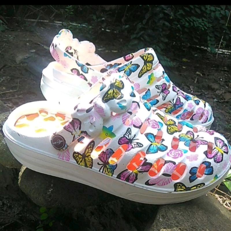 Sandal Viral Printing model crocs korean style Motif  Size 36-40