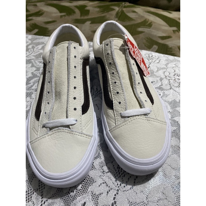 Sepatu Vans Style 36 OS Grain Leather 'White' Original