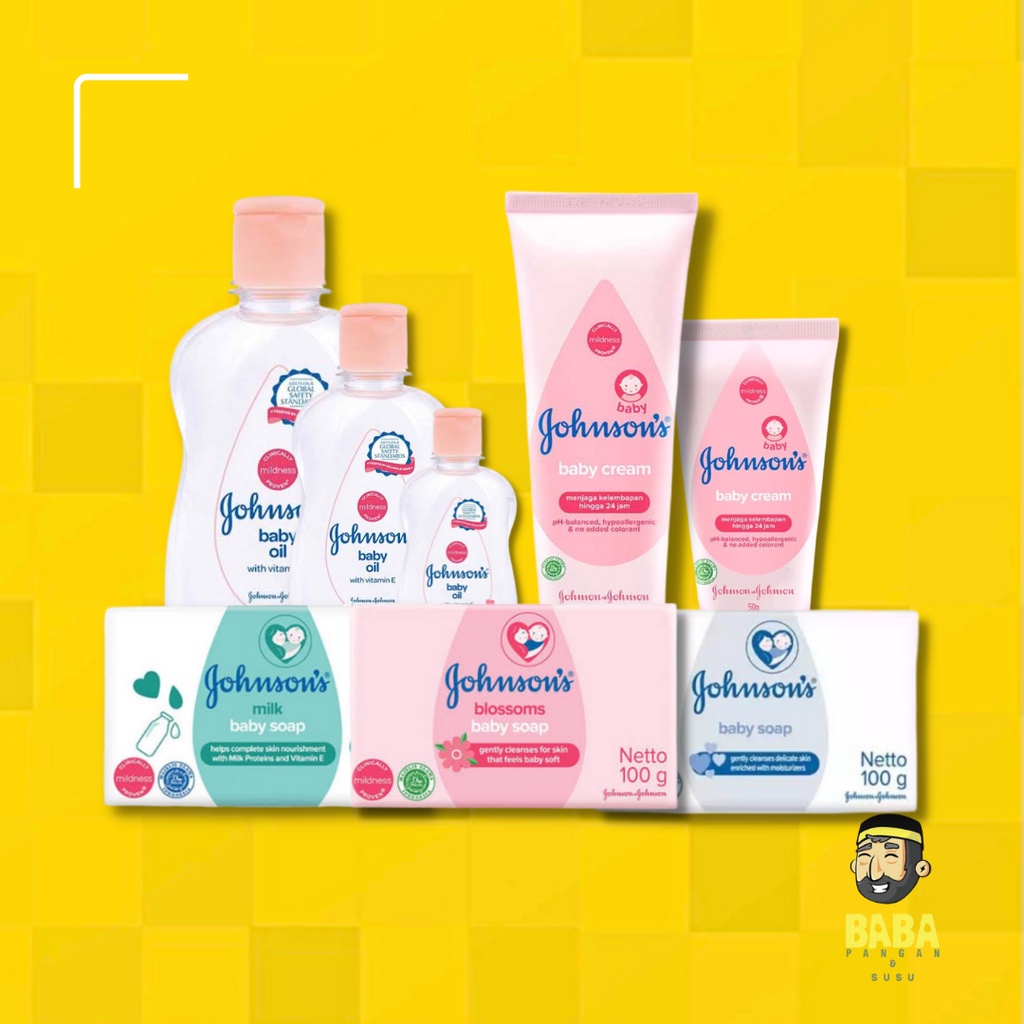 Johnsons Baby Oil Lotion Cream 100g 50g Bar Soap Sabun Batang Milk Blossoms Reguler