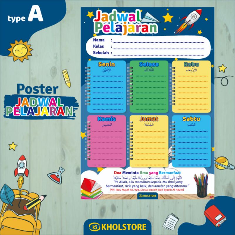 Jual Poster Jadwal Pelajaran Custom Shopee Indonesia 9143