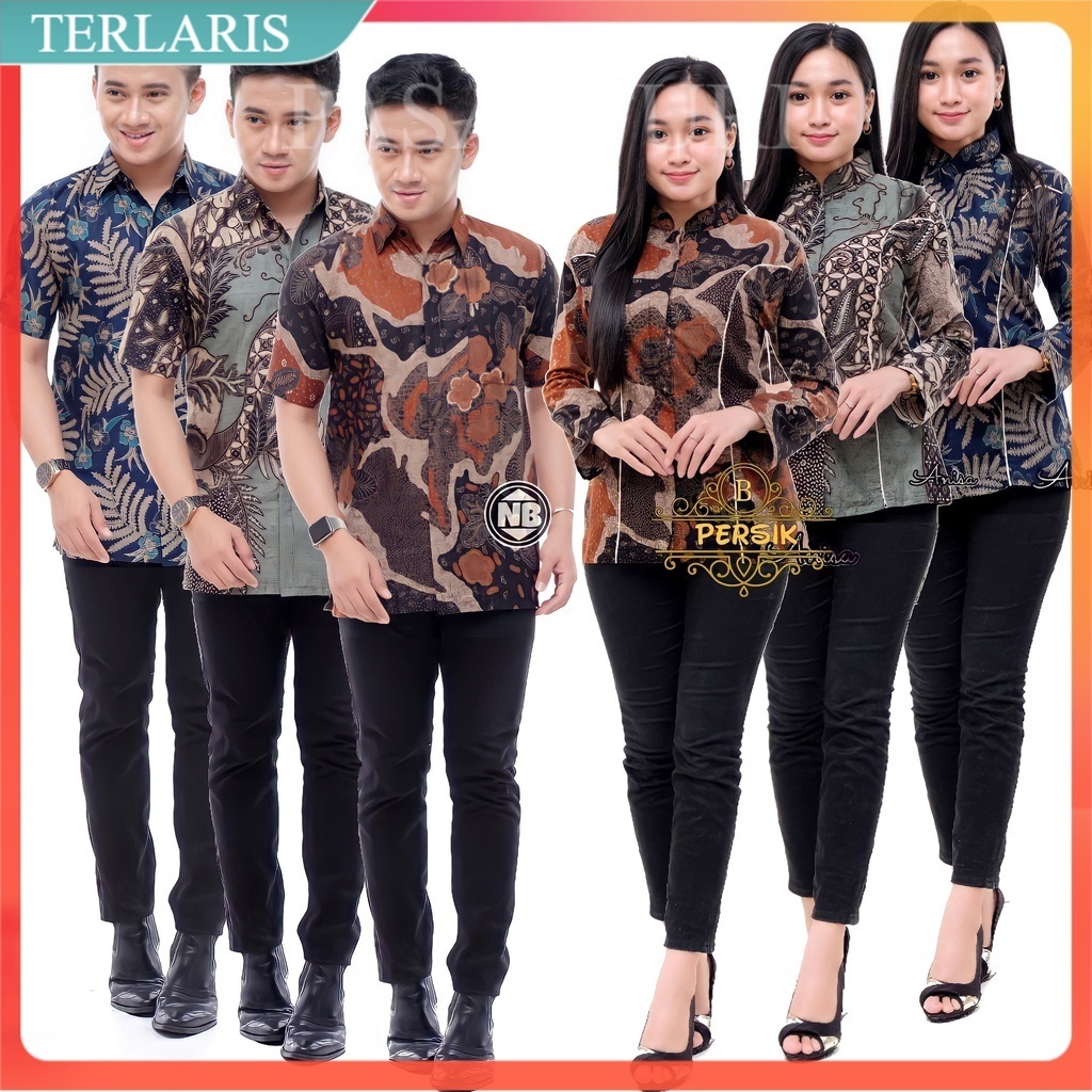 [ANS BATIK] Maura Couple - Sania Ruffle Batik Couple Ori Ndoro Jowi Garansi Termurah Shopee