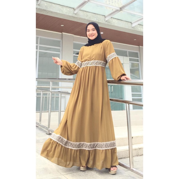 GAMIS CERUTY AKSEN RENDA / GAMIS CERUTY BABY DOLL POLOS / CERUTY PREMIUM / DRESS MUSLIM