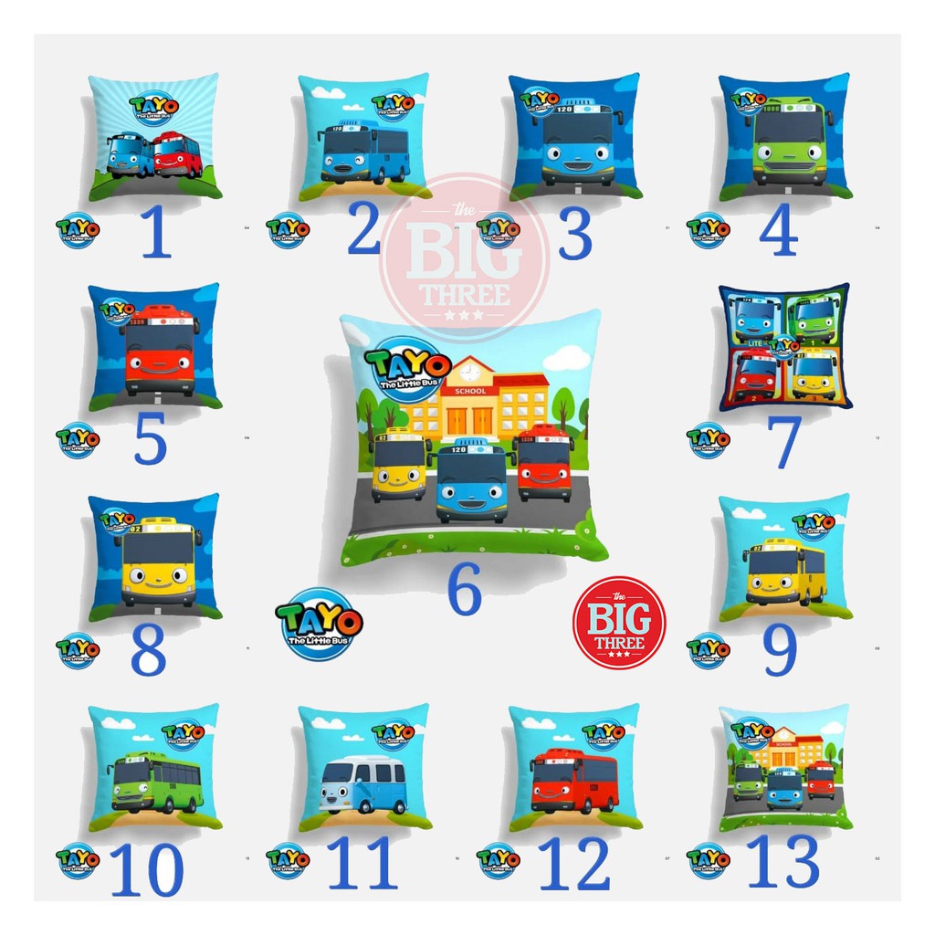 Bantal BUS BIRU  40x40 cm - bus sofa kursi lucu kado hadiah hampers anak Cushion - KENDRA 40*40 40