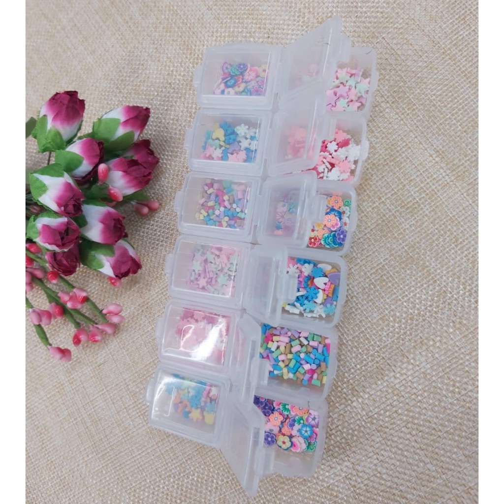 Kotak Organizer Perhiasan 12 Sekat/ Plastik Transparant / Kotak Mini Perhiasan