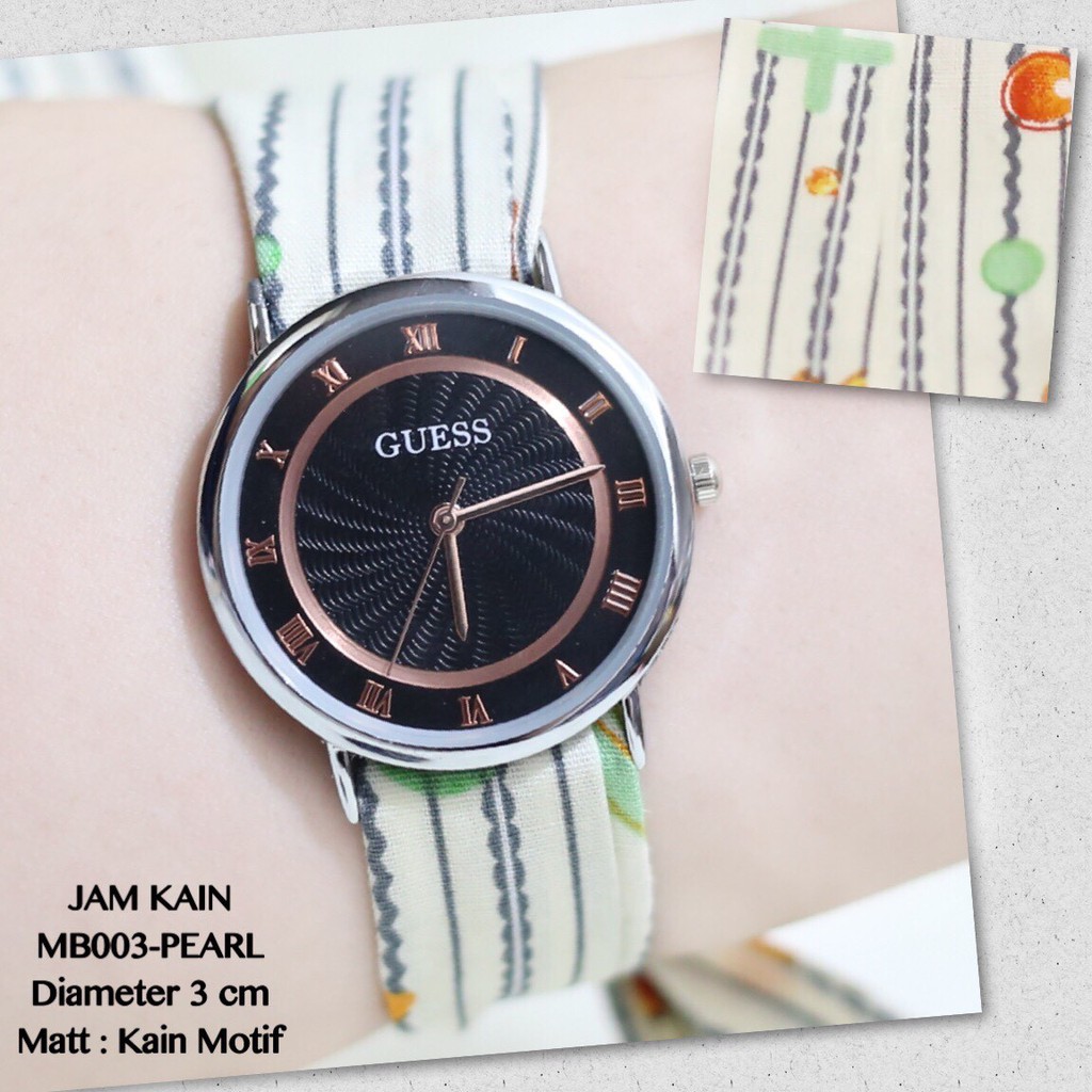PROMO Jam tangan wanita tali kain grosir termurah import GUESS ecer flash sale MB001