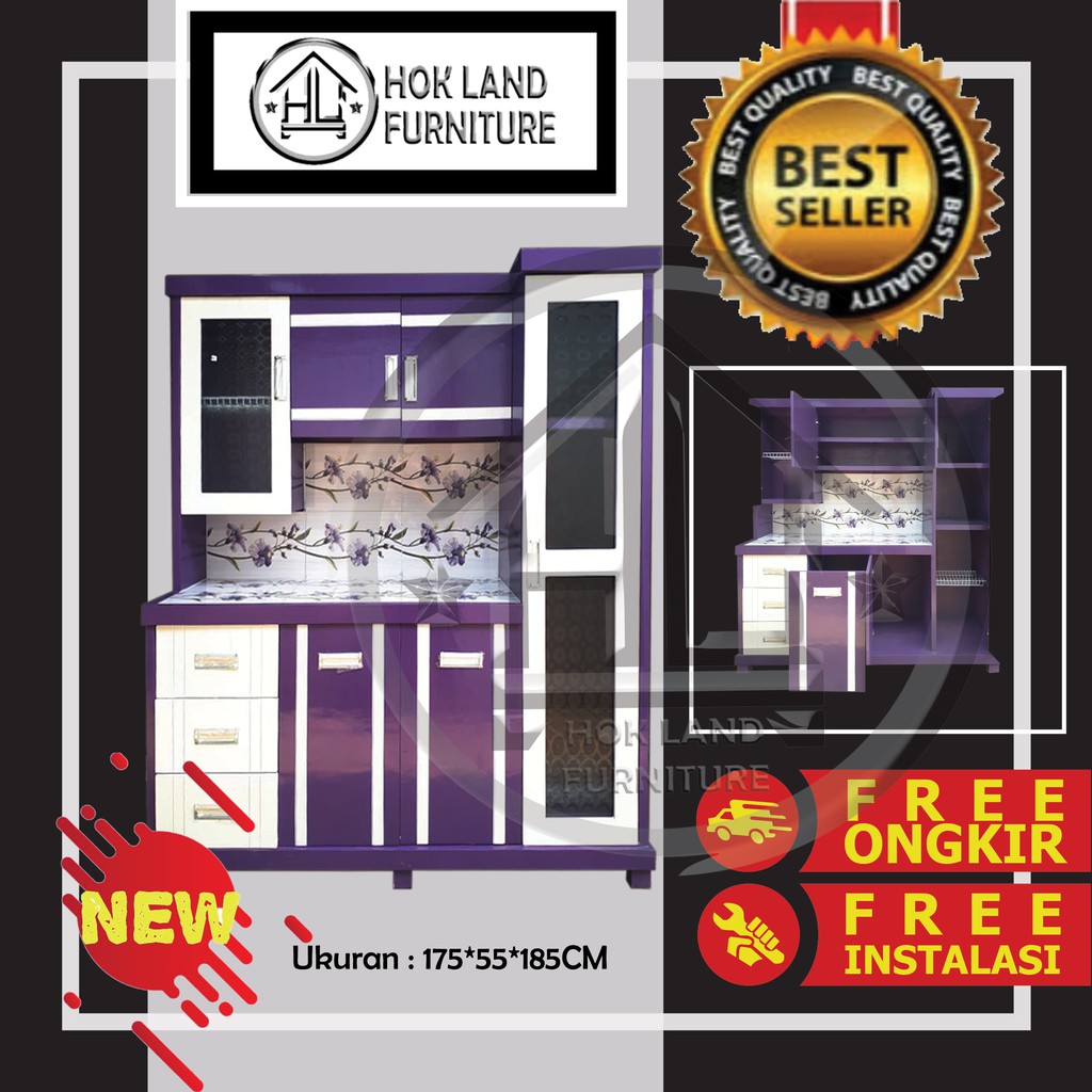 Lemari sayur 4 pintu lemari rak piring dapur minimalis / Lemari Sayur 4 Pintu Kayu Multiplek / LS50