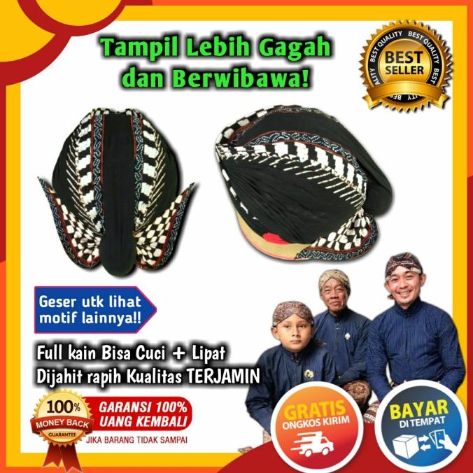 Promo Blangkon Jogja Halus Premium Batik Cap Original Blankon Jawa Jogja Cod