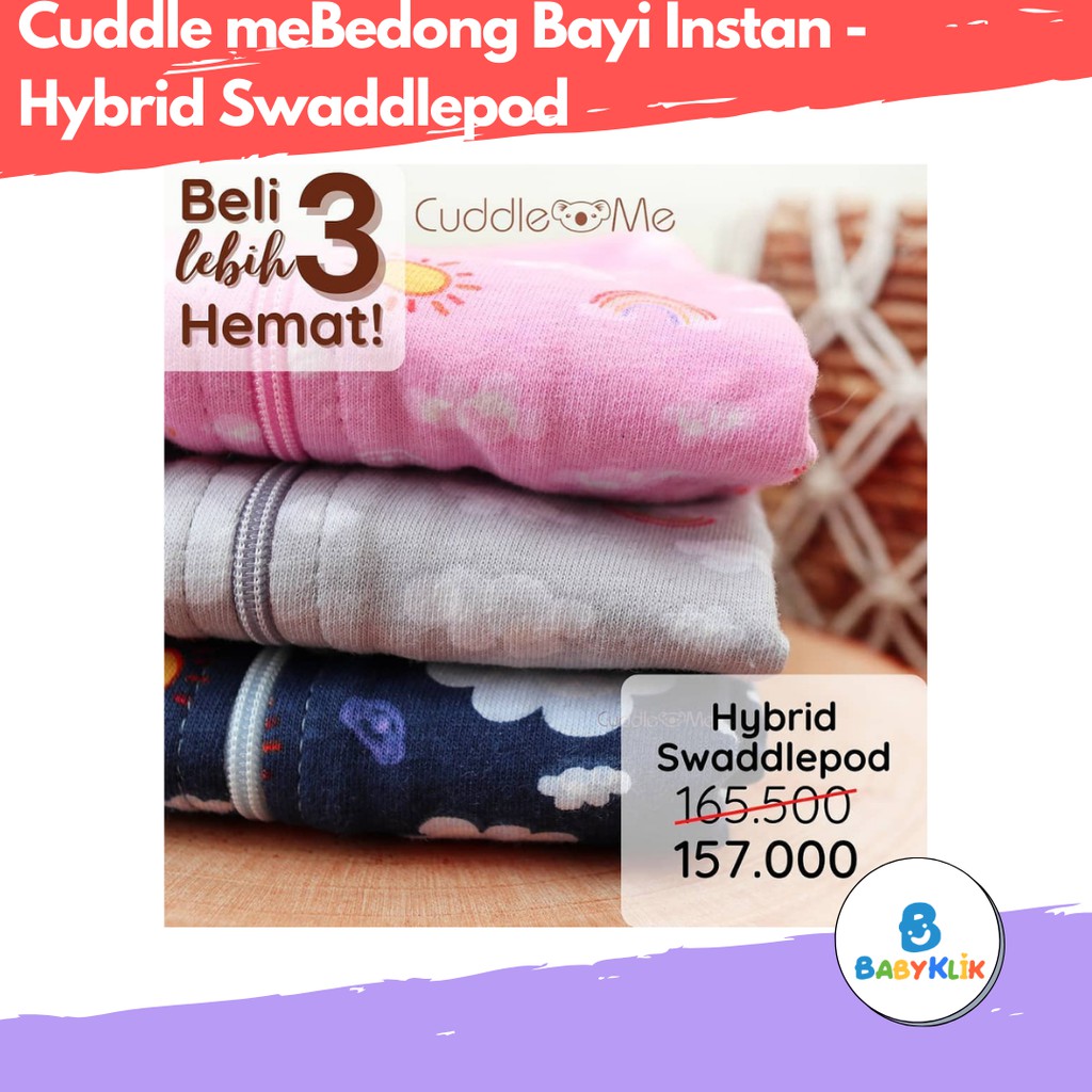 Paket Hemat CuddleMe - Bedong Bayi Instan isi 3- Hybrid Swaddlepod