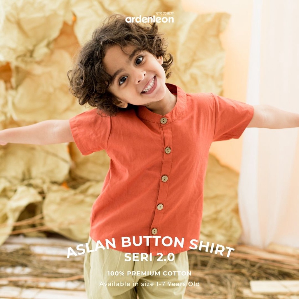 Ardenleon Boys Aslan Button Shirt Atasan Anak