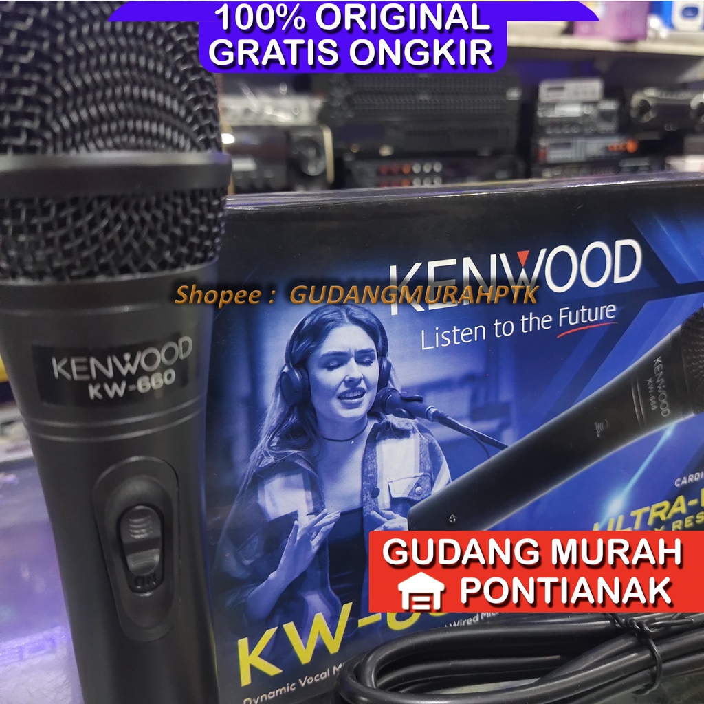 Mic Microphone KENWOOD KW-660 Vokal Karaoke Professional Dynamic KW 660 KW660