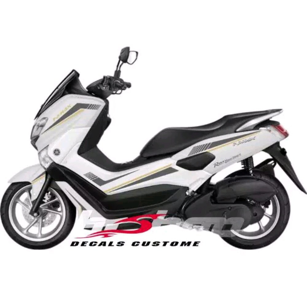 Decal Nmax white simple grafis bishop variasi lis putih Termurah