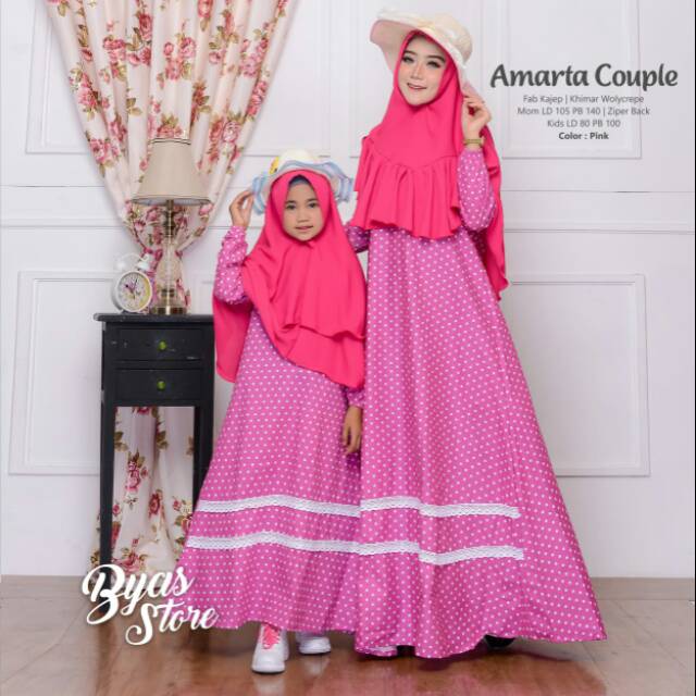Baju Couple Ibu dan Anak Wanita Amarta Couple Syari Bisa Dibeli Terpisah