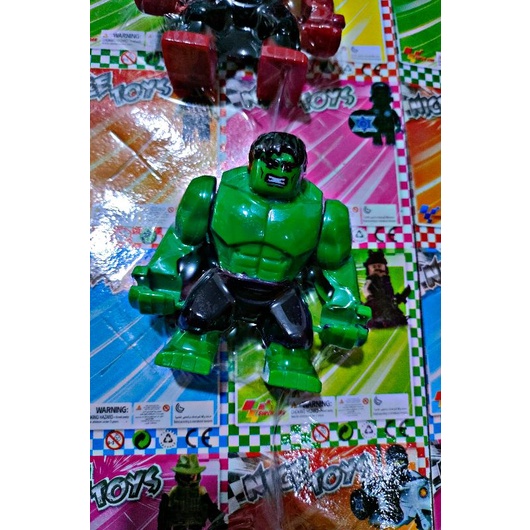 Mainan anak edukasi robot hulk nice toys warna merah dan hijau