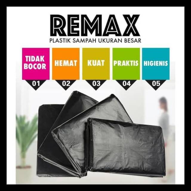 Kantong Plastik Remax Besar ukuran 60x100 - Plastik Sampah Hitam