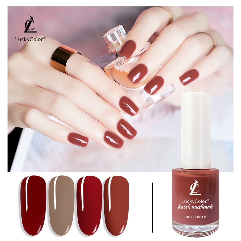 LUCKYCOLOR Kutek Merah Matte Kutek Buat Solat Peel Off Nail Polish New Colors Cat Kuku