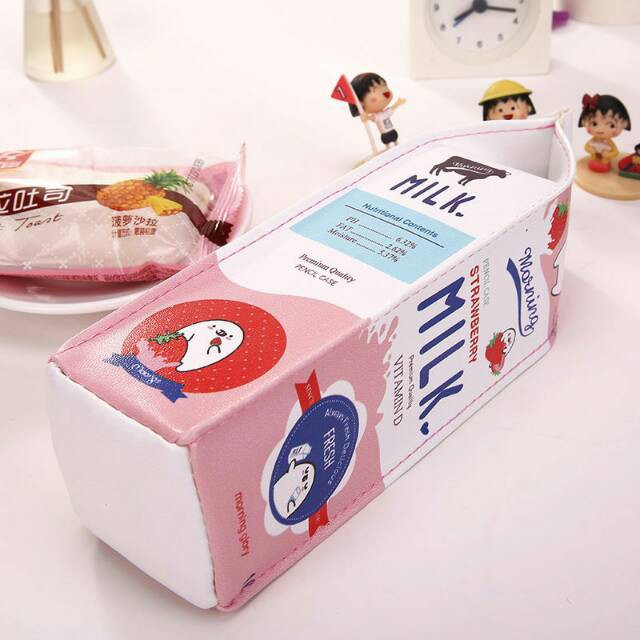 

READY TJM Kotak Pensil Bentuk Susu / Kotak Pensil Milk / Kotak Pensil Anak Lucu / Milk Pencil Case