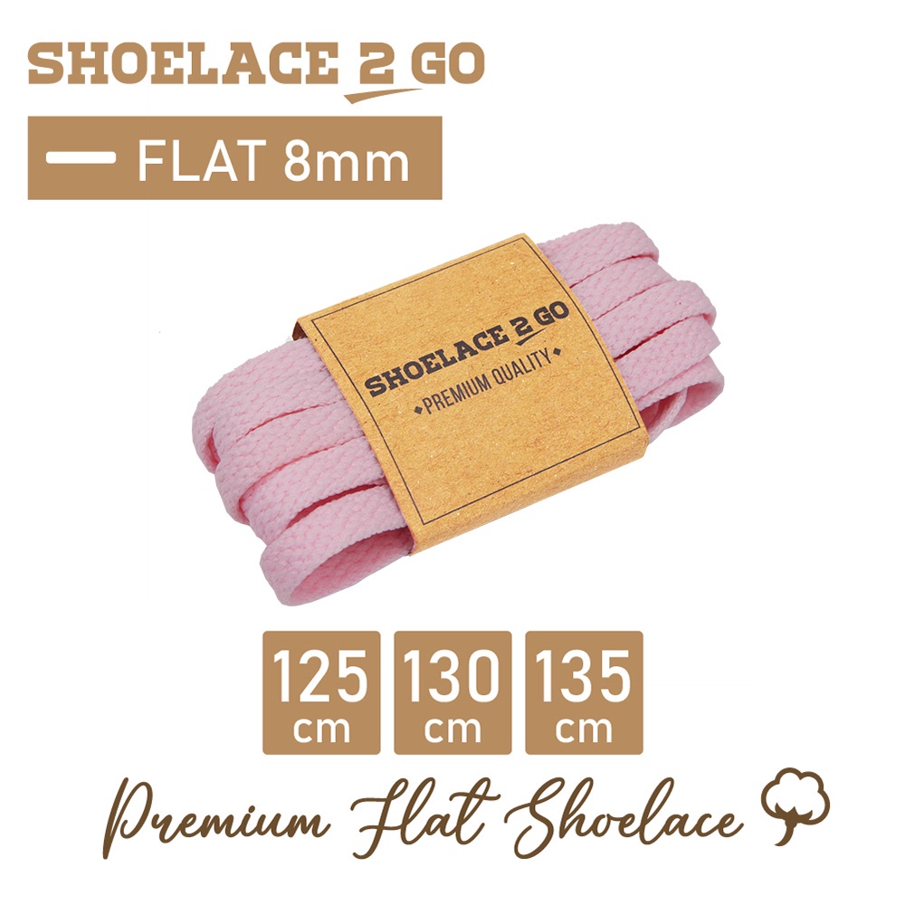 SHOELACE 2 GO PREMIUM TALI SEPATU GEPENG PIPIH FLAT G8 - PINK