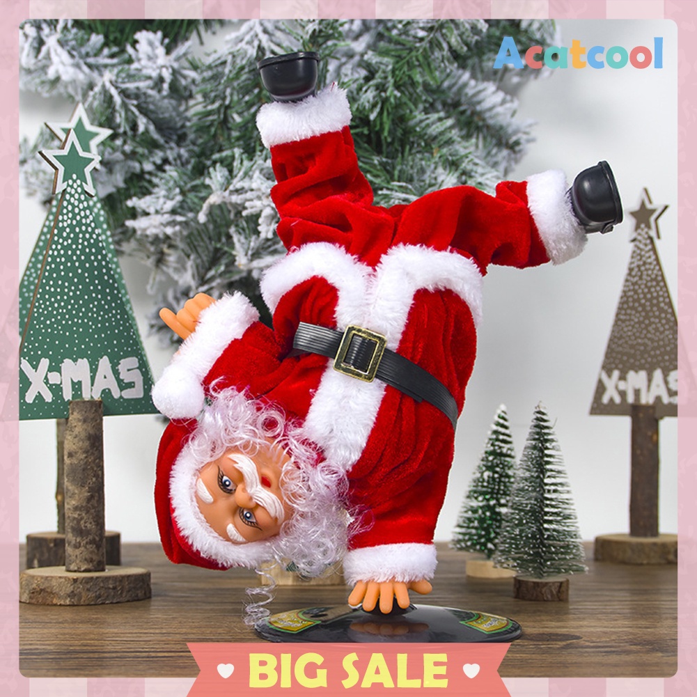 Christmas Music Rotating Inverted Dancing Santa Claus Doll Home Decoration