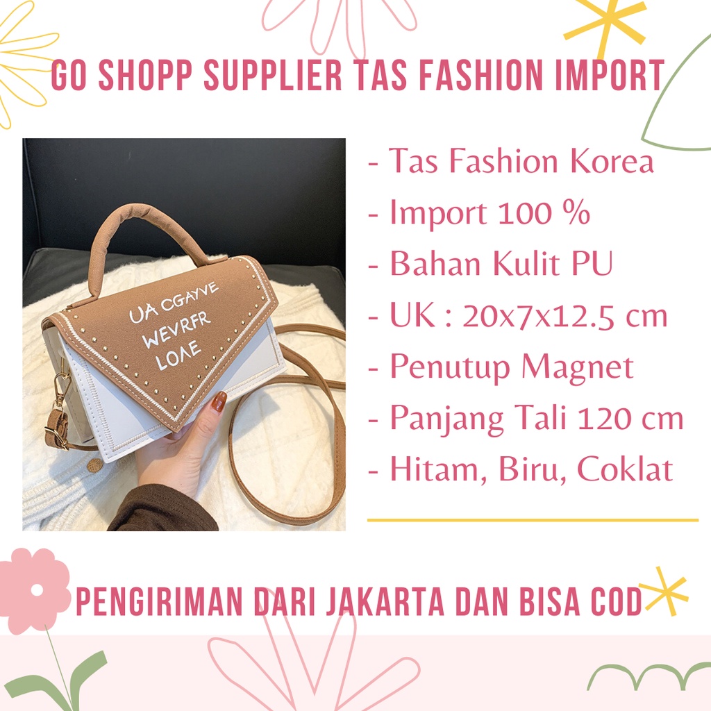 Tas Selempang Fashion Import - Tas Selempang Wanita High Quality Import Kulit PU - Tas Wanita Import Fashion Korea Terbaru - Tas Import Kekinian - Tas Slempang Wanita - Tas Batam Import [SL73]