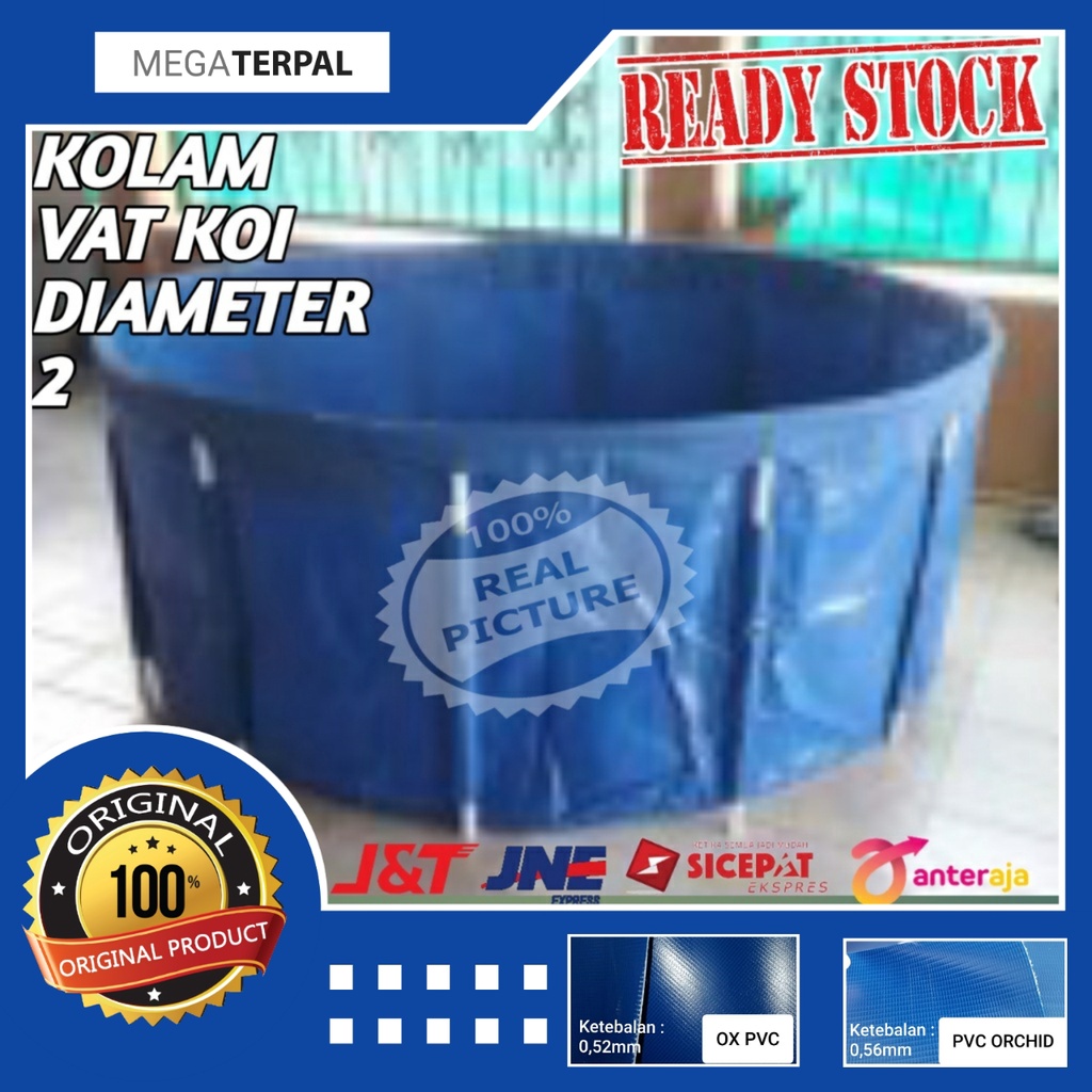 TERPAL KOLAM KOI VAT D2 x T1 // BAHAN SEMI KARET BULAT