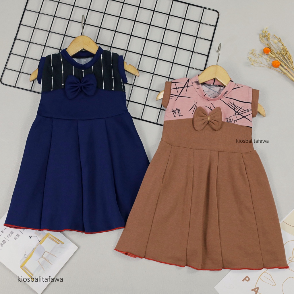 Dress Aila 1-2 Tahun / Dres Pesta Murah Grosir Baju Anak Perempuan Harian Gaun Yukensi Batik Baru