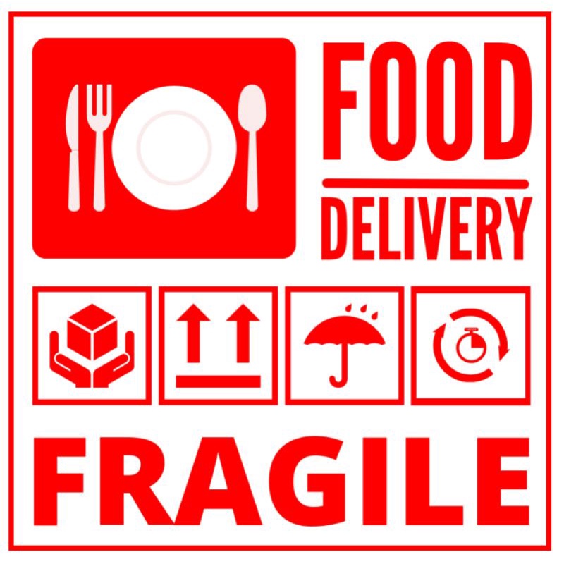 

STICKER FOOD DELIVERY | STIKER FRAGILE MAKANAN | Ukuran 5 x 7