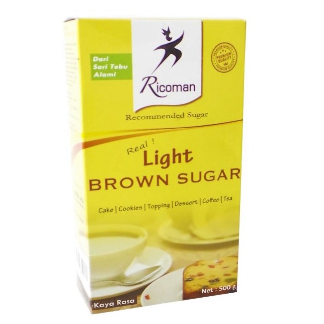 

RICOMAN LIGHT BROWN SUGAR FINE 500gr (MURNI)