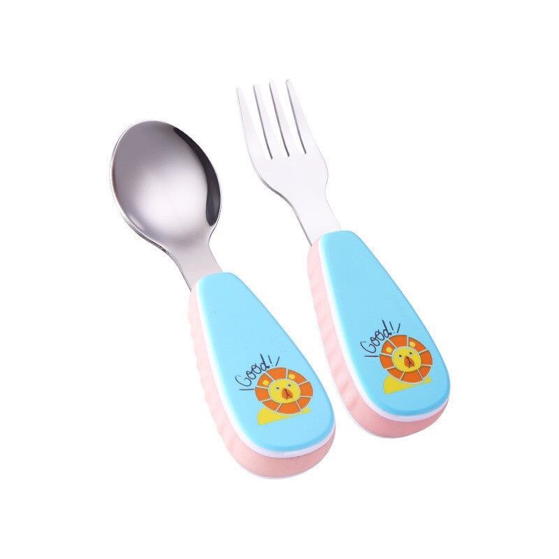 SENDOK MAKAN ANAK BAYI / PERALATAN MAKAN SENDOK GARPU SET GAMBAR KARTUN STAINLESS STEEL 304 SUS JRW0062