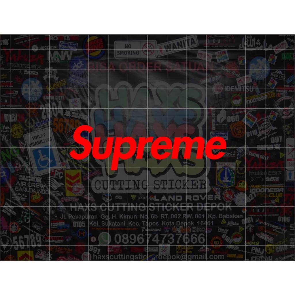 Cutting Sticker Supreme Ukuran 8 Cm