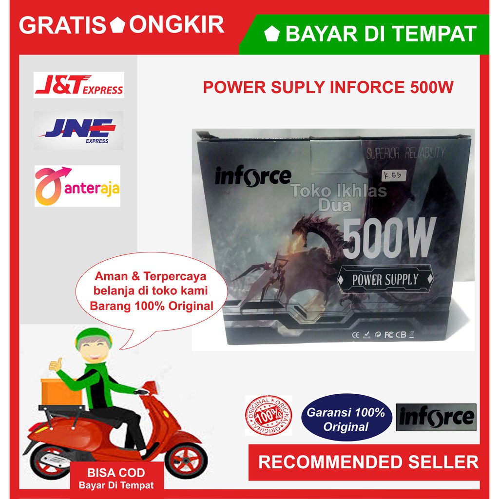 Power Suply Inforce 500W/Power Supply (PSU) 500w Merk Inforce untuk PC-PC Gamming/Power Suply 500W/P