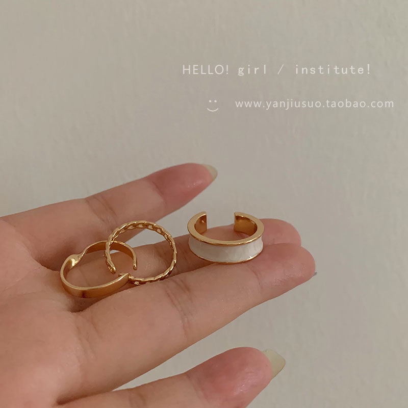 Gaya Jepang ringan mewah potong cincin perempuan ins populer Net khusus Merah bunga desain fashion k