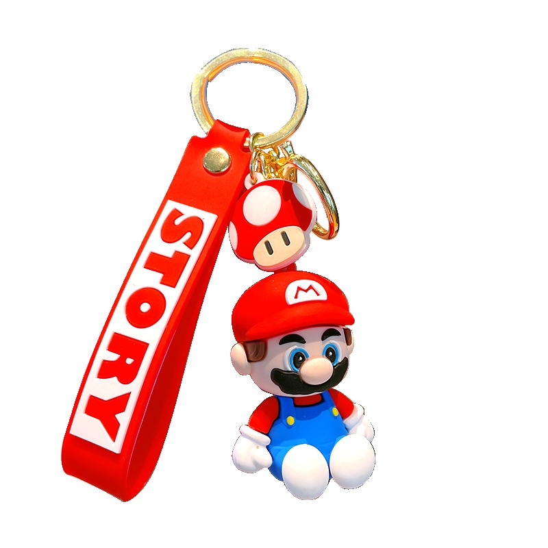 1pc Gantungan Kunci Boneka Karakter Game Super Mario Luigi Koopa Bahan PVC Untuk Hadiah Ulang Tahun