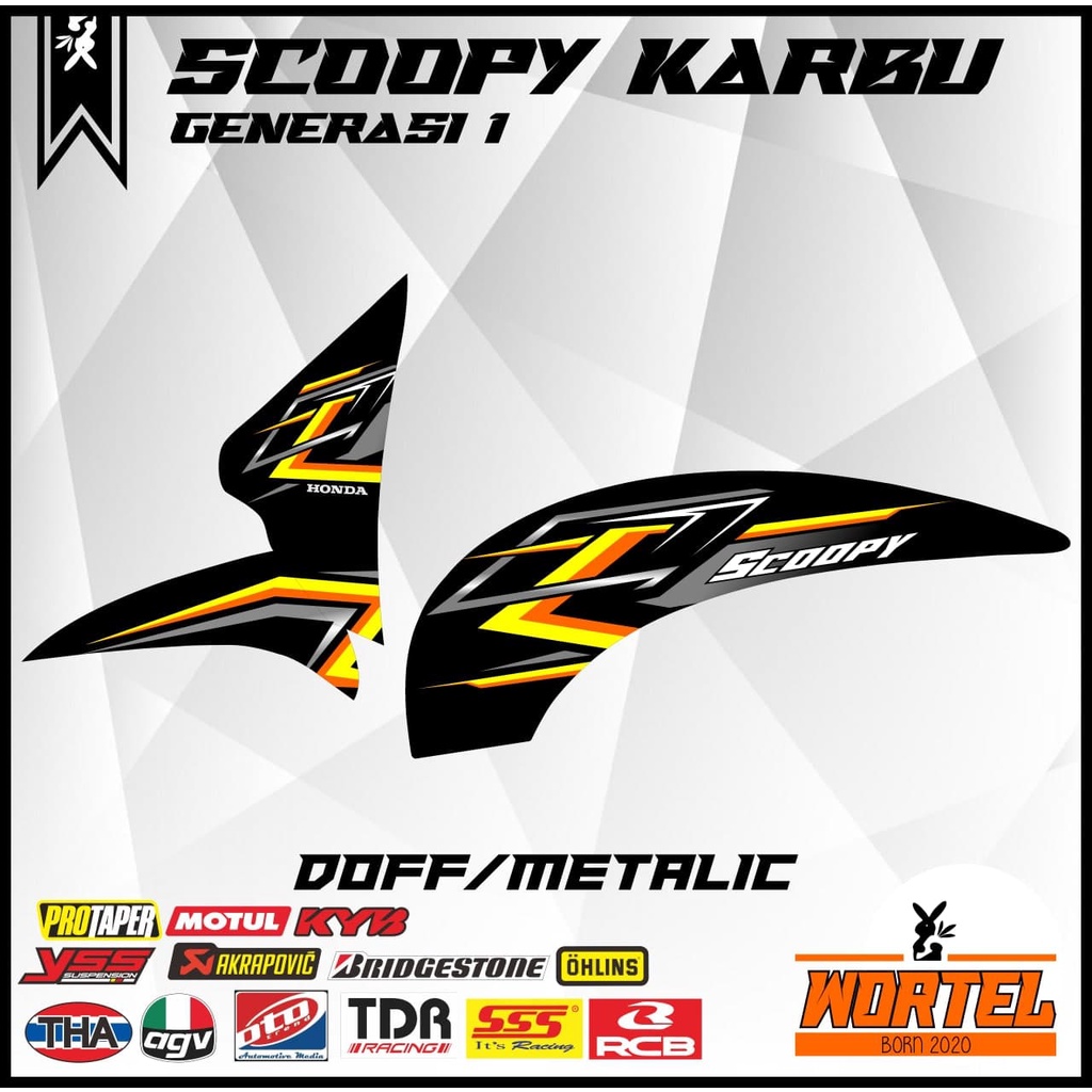 Striping Scoopy-Sticker Lis Decal Motor Scoopy Karbu Racing Keren v4