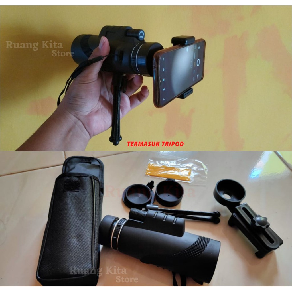 Teropong 40 x 60 Type B - Black / teropong smartphone / Teropong hp