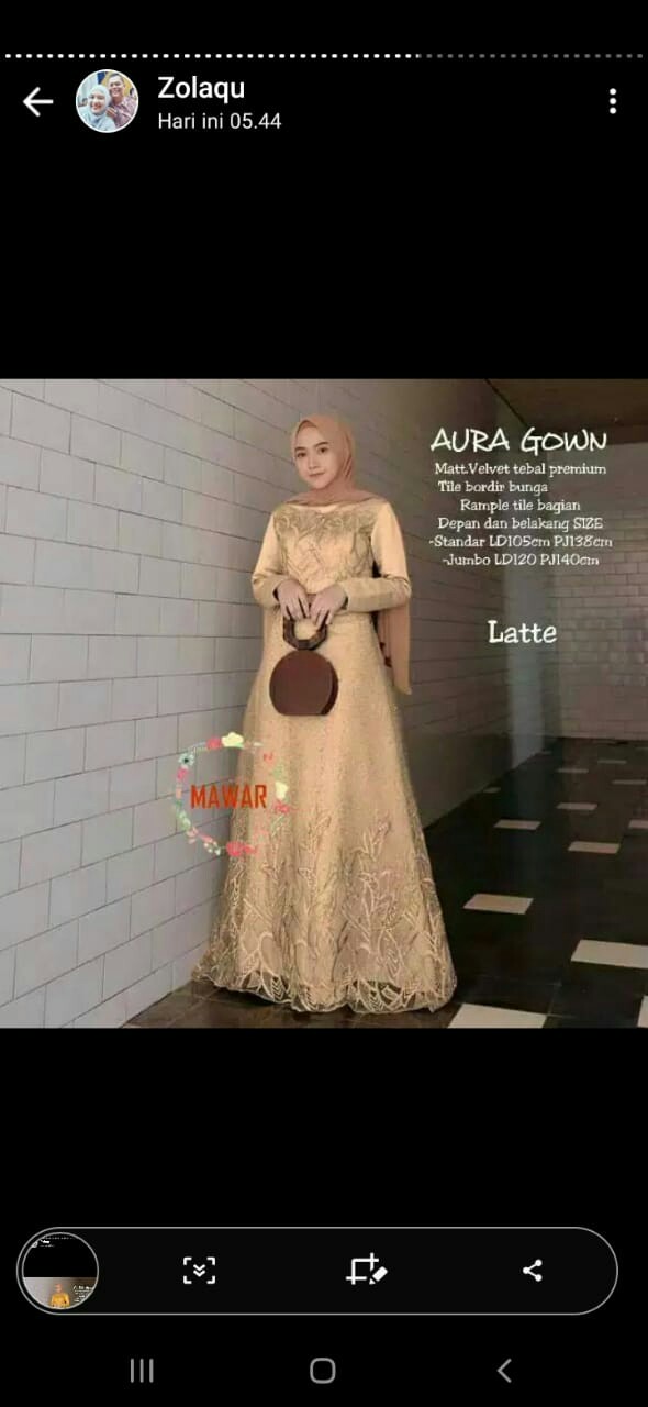 [ada Jumbo] Aura Gown #2 Batik Maxi Sahita Farasya Tile Gamis Muslim Pesta Kondangan Seragam