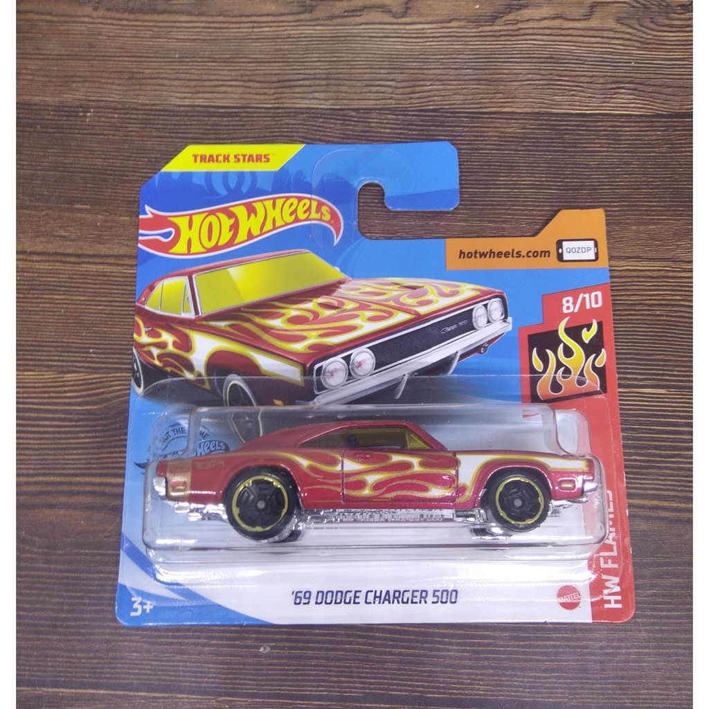 Hot Wheels 69 Dodge Charger 500 HW Flames Short Card 8/10