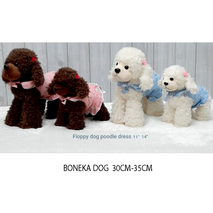 Boneka Floppy Pudle dog Kalung boneka anjing pudle animal