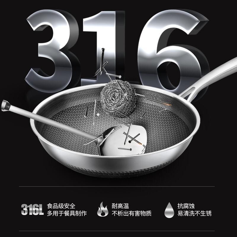 Wajan / panci / Wok Stainless merek KATA JERMAN penggorengan sistem koyle Frying pan anti lengket St